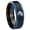 Black And Blue Step Edge, variant on Bass Fishing Beveled Edge Brush Black 2 Tone Tungsten Men Ring 10MM