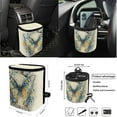 thumbnail image 4 of KUIFORTI Butterfly 15 PCS Car Seat Cover Set Car Seat Cover Steering Wheel Cover Seatbelt Covers Car Cup Coasters Car Garbage Bag Air Vent Storage Bag Rear View Mirror Cover Keychain, 4 of 6