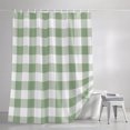 thumbnail image 3 of Sage Green Check Shower Curtains for Bathroom, Modern Rustic Green Buffalo Plaid Waterproof Fabric Shower Curtain, Decorative Bathroom Curtain for Bathtub, 72"x72" , No Hooks Included, 3 of 9