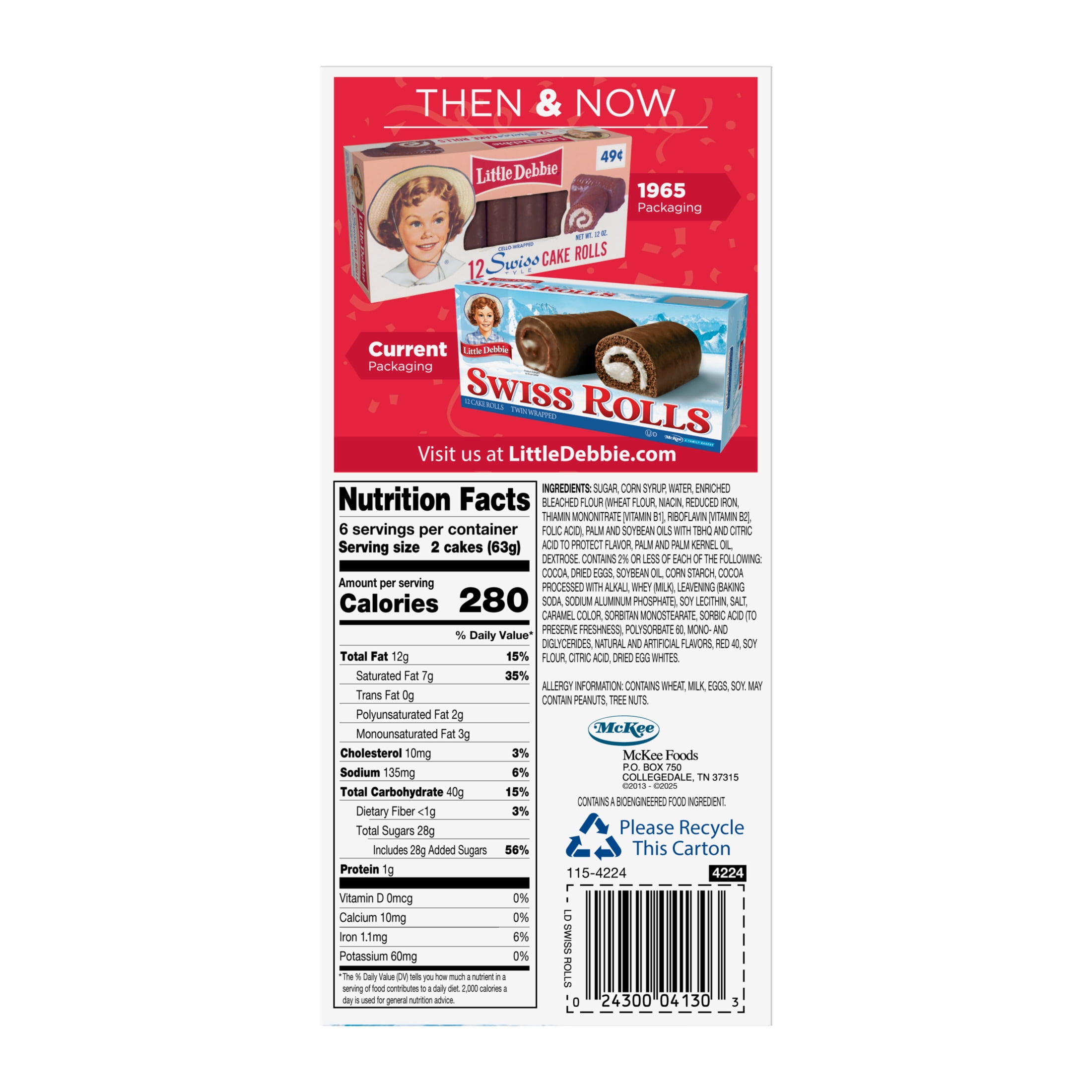 Snack Cakes, Little Debbie Family Pack Swiss Cake Rolls
