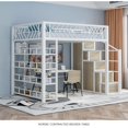 thumbnail image 4 of Cama elevada multifuncional, pequeño apartamento, loft, simple, moderno, dúplex, segundo piso, armario superior de hierro forjado, 4 of 4
