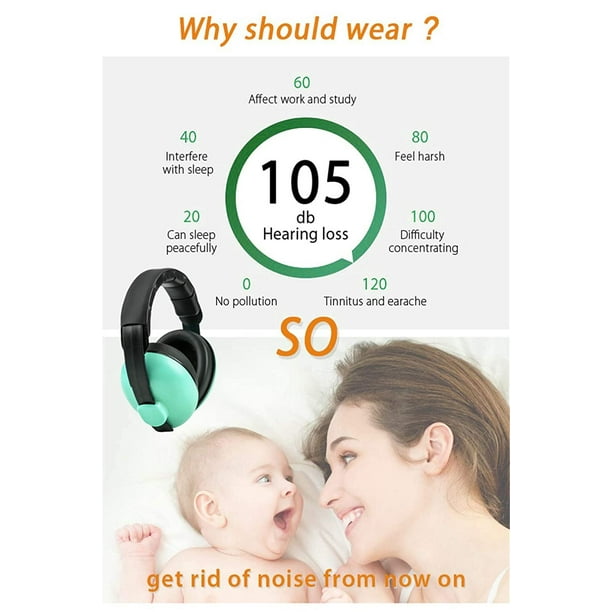 Protection de l’oreille, casque antibruit pour les enfants pour 0-3 ans  Bébés, tout-petits, bébé pour dormir Avion Concerts Théâtre Feux  d’artifice