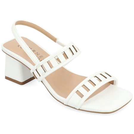 

Journee Collection Womens Ismay Laser Cut Sling Back Block Heel Sandals