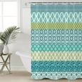thumbnail image 4 of Shower Curtains Sets for Bathroom Decor Bohemian Abstract Geometric Teal Damask FlowerWaterproof Bathroom Curtain with Hooks,Ethnic Style Moroccofor Bathroom Decor,36x72IN, 4 of 7