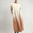 thumbnail image 2 of Npasoilc Summer Dresses for Women Sleeveless Round Neck Flowy Hem Cotton And Linen Vintage Dress Gradient Color Casual Loose Long Dress, 2 of 5