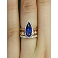 thumbnail image 2 of 2 carat Blue Sapphire and diamond Halo trio wedding ring Bridal Set in 10k Rose Gold: On Limited Time Sale Under Dollar 800, 2 of 2