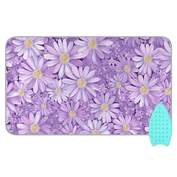 Purple Daisies Ironing Mat Blanket Portable Travel Ironing Pad Heat Resistant Pad 47.2" x 27.6”