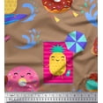 thumbnail image 1 of Soimoi Brown Rayon Fabric Beech & Fun Party Print Sewing Fabric Yard 42 Inch Wide, 1 of 5