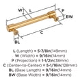 thumbnail image 6 of Amerock Faircrest 5-1/16 inch (128mm) Center-to-Center Champagne Bronze Cabinet Pull, 6 of 7