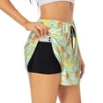 thumbnail image 2 of Disketp Tree Palms Lemon Print Women's Shorts Workout Shorts for Athletic Gym Running Shorts with Phone Pockets Small, 2 of 8