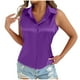 thumbnail image 2 of mfyjkho Camisetas Sin Mangas Para Mujer, Camiseta Sin Mangas Con Cuello Vuelto Y Botones, Informal, De Color Liso Y Cómoda Para Mujer Vestidos Maxi Para Mujer Xxl, 2 of 7