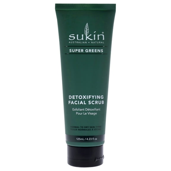 Sukin Super Greens Detoxifying Facial Scrub , 4.23 oz Scrub