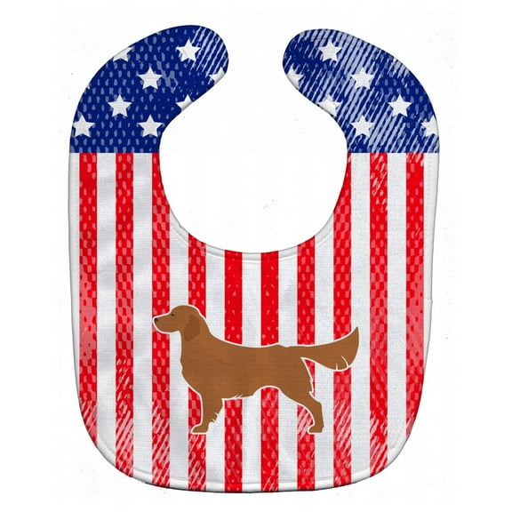 USA Patriotic Golden Retriever Baby Bib
