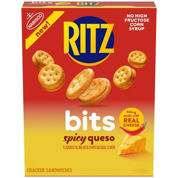 Ritz Bits Sandwich Crackers Spicy Queso 8.8Oz - 1 Box - Pack of 2