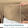 thumbnail image 6 of Twin Size 4-Piece Bed Sheet Set, 100% Microfiber, Solid Taupe , 15-Inch Deep Pocket, Soft & Wrinkle-Resistant, 6 of 7