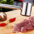 thumbnail image 2 of Jinsinto Stainless Steel Meat Tenderizer Mallet Hammer Double-Sided Large Pounder Tool,1pc, 2 of 5