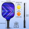 thumbnail image 4 of Pickleball Paddles Set Of 2, Fiberglass Surface, Thunder, Speed Print, 4 Balls & Bag, 4 of 5