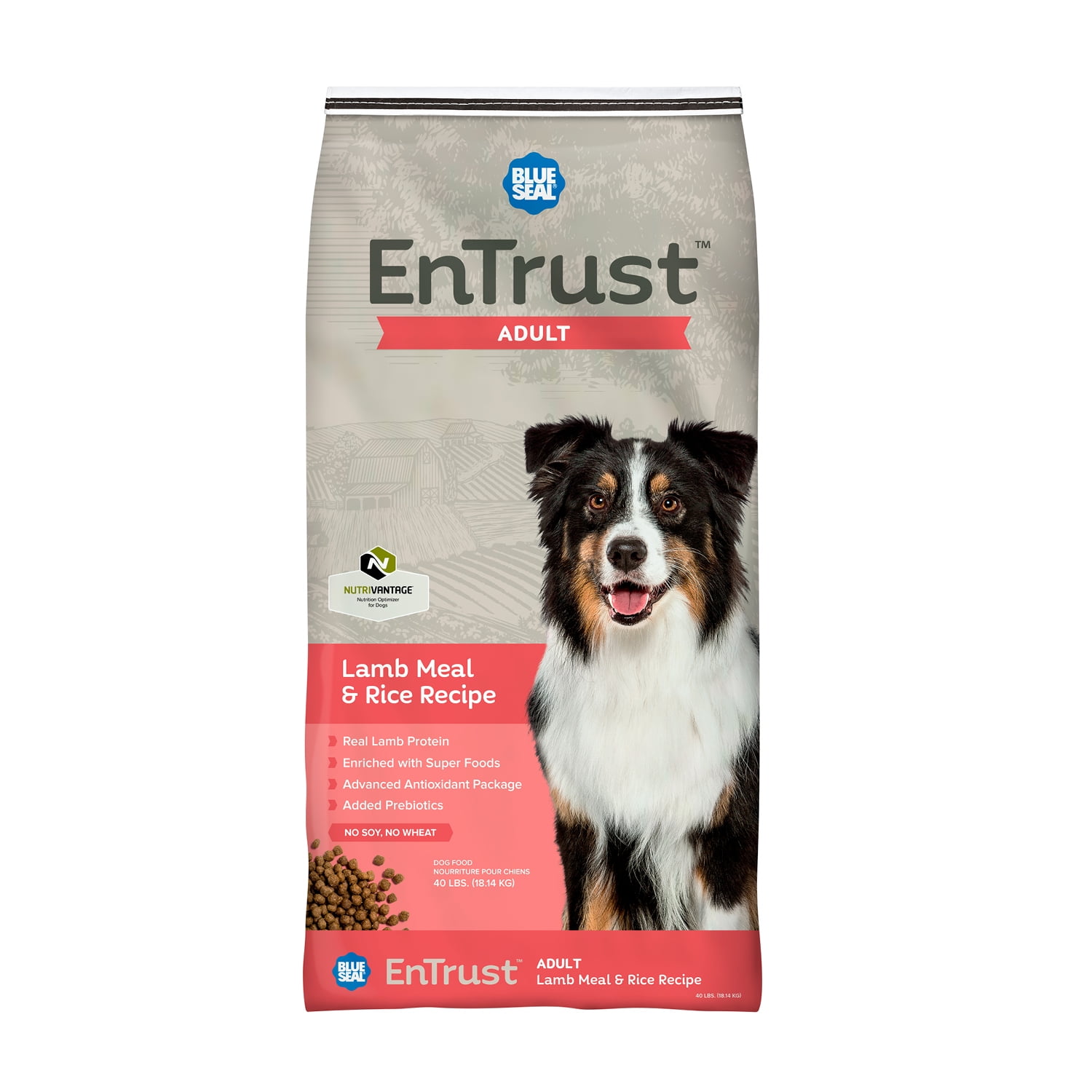 EnTrust Adult Lamb Meal & Rice Recipe Premium Dog Food 40lb Bag