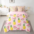 thumbnail image 2 of Manfei Watermelon Print Twin Bedding Sets 7-Piece for Kid, Pink Yummy Fruit Bedding Comforter Set, Kawaii Cartoon Pineapple Reversible Sheet Sets, Lightweight Room Decor, 2 of 7