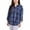 Navy Plaid, variant on NY Collection Womens Petites Plaid Popover Blouse