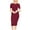 Burgundy, variant on Women's Solid Casual Comfy Short Sleeve Bodycon Slim Fit A-line Midi Dress