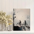 thumbnail image 2 of Couple Cycling Silhouette Canvas Wall Art Print, Living Room Bedroom Hallway Hotel Decor, 2 of 8