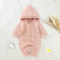 thumbnail image 2 of Generic Knitted Sweater for Toddler Baby Girls Boys Cotton Knitted Hooded Sweater Romper Jumpsuit Outfits Toddler Knitted Romper Cotton Long Sleeve One-Piece Coveralls Hooded Jumpsuit, 2 of 9