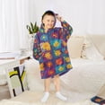 thumbnail image 6 of FORMRS Wearable Blanket Hoodie with Sleeves for Kids Cozy Flannel Sweatshirt, Colorful Checkered Daisy, 6 of 7