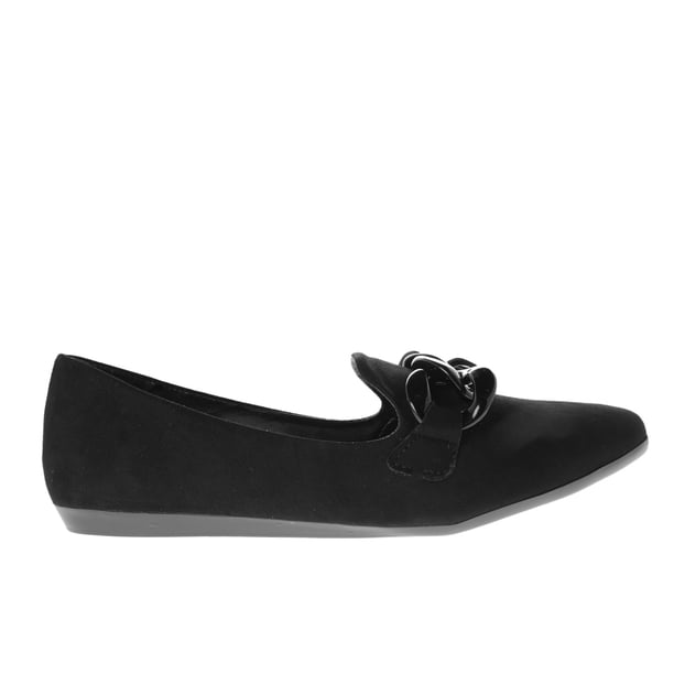 Balerina Miley color negro con detalle de cadena y textura ante 25.0 Dorothy Gaynor Balerina Miley color negro con detalle de cadena y textura ante 25.0