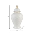 thumbnail image 4 of Decorative Ceramic Vase with Lid for Living Room and Home Decor - Elegant Flower Vase Accent for Room, Bedroom, or Office Display - Sculpted Table Accent for House Decoration - 20", White & Gold, 4 of 11