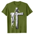 thumbnail image 2 of Vmvidoty Shirts for Mens Cross Jesus Graphic Shirt Short Sleeve Tops Army Green L, 2 of 5