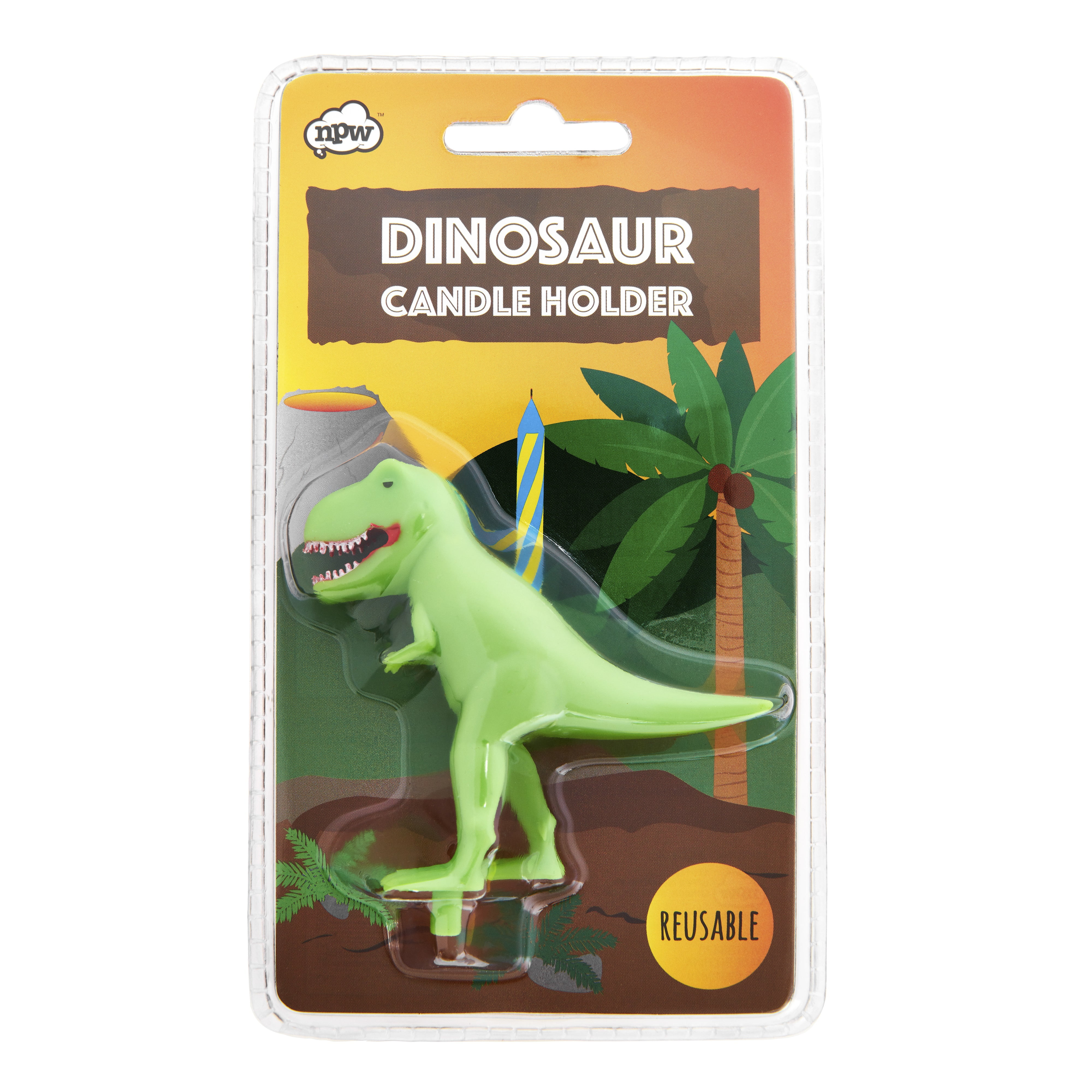 Npw Plastic Dinosaur Birthday Candle Holder Walmart Com
