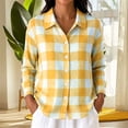 thumbnail image 7 of Iyufng Womens Collared Plaid Button Down Shirts Casual Long Sleeve Blouse, 7 of 7