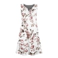 thumbnail image 6 of XADYUY Girls Summer Dress Size 7-8 Button A-Line Sleeveless Midi Dress Vintage Floral Beach V-Neck Swing Sundresses with Pockets for 4-14t Kids, 6 of 6