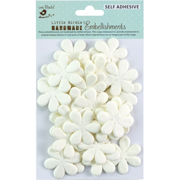 Little Birdie Emory Paper Flowers 30/Pkg-Shabby Chic