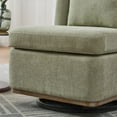 thumbnail image 3 of 25.2 "Wide Modern Chenille Cushioned Armless Metal Base 360° Swivel Chair with Pillow, Suitable for Living Room, Family Room, Bedroom, Lounge Area, Office. Pale Green, 3 of 4