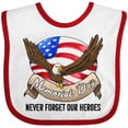thumbnail image 3 of Inktastic Memorial Day- Never Forget Our Heroes- Bald Eagle Boys or Girls Baby Bib, 3 of 4