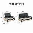 thumbnail image 5 of Caberryne Leather Sectional Couch for Living Room Furniture Sets, Leather Sofa and Loveseat Set with Button Tufted Design for Living Room/Office/Bedroom/Apartment(Black and White), 5 of 5