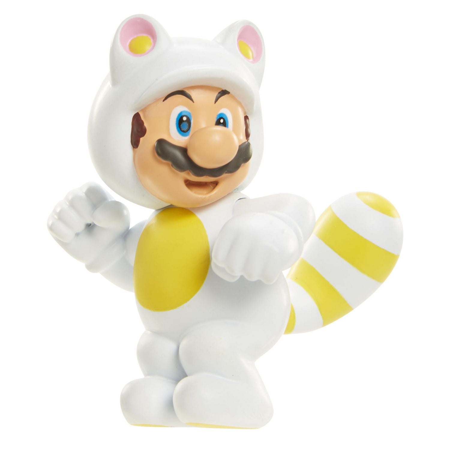 Figurine d'articulation limitée Tanooki Mario blanc de Nintendo de 2,5 po
