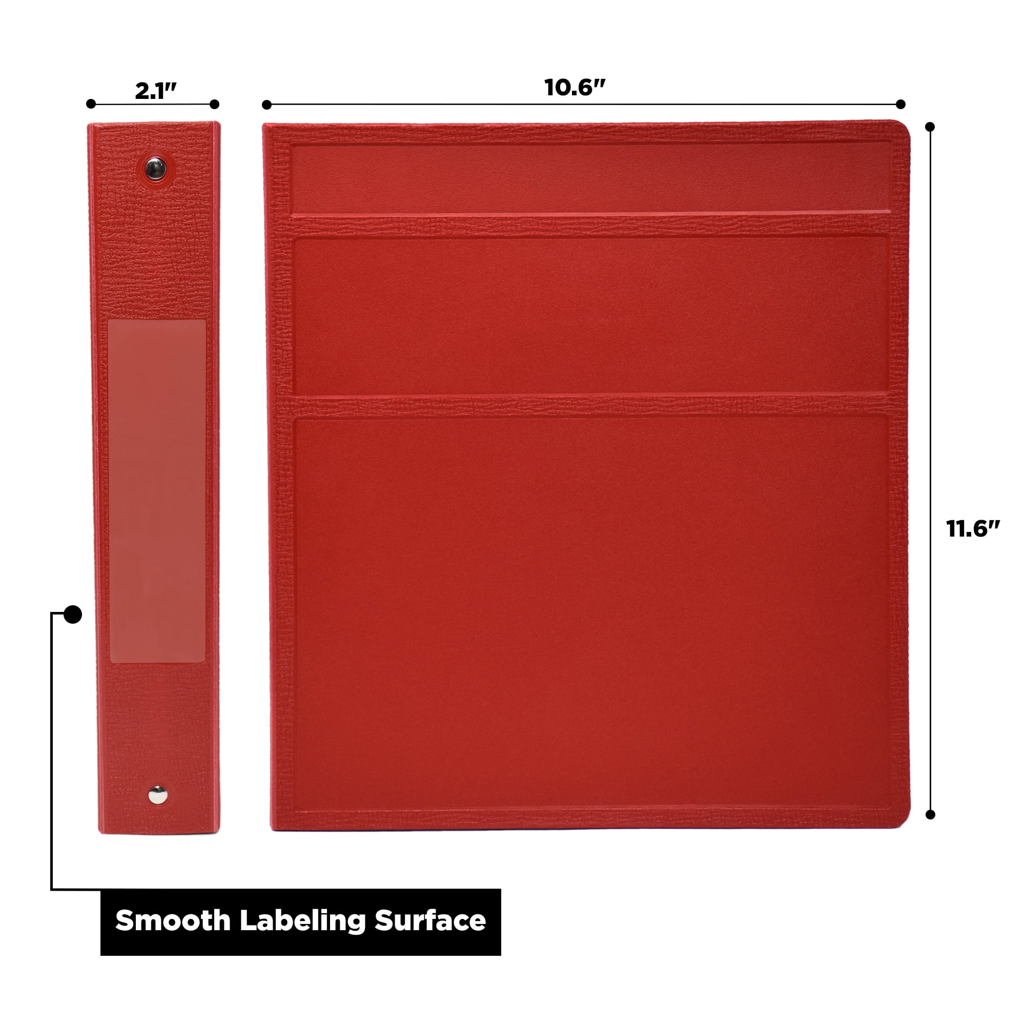 Carstens 1.5- Inch Heavy Duty 3-Ring Binder - Side Opening, Brick Red