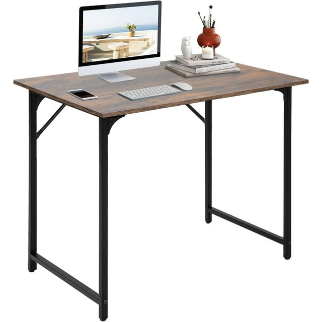 BestOffice 32 Inch Computer Desk, Home, Modern Simple Style for Home Office Study Writing, Brown