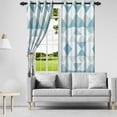 thumbnail image 4 of Nanqianyi Geometric Pattern Blue Gray Blackout Curtains 42"W x 63"L, Set of 2, Grommet Rod Pocket Drapes For Bedroom Living Room, 4 of 8