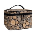 thumbnail image 2 of HELLHERO Wooden Log Stack Double Zipper Cosmetic Bag with Brush Slots for Girls Desktop Neatness Beauty Brush Holder Storage Pockets, 2 of 6