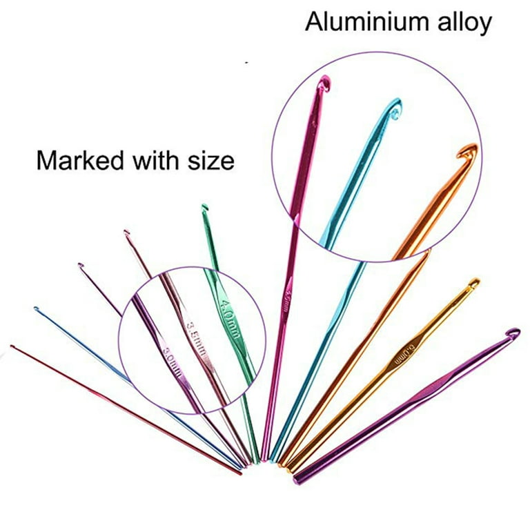 Hesroicy 1 Set Knitting Needles High Strength Easy to Use Alumina Soft Grip Crochet  Hooks for Crafts Making 