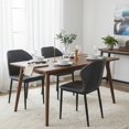 thumbnail image 5 of LeisureMod Mosaic Dining Upholstered Fabric Side Foam Cushioned Modern Accent Chair with Metal Legs for Living Room, Kitchen, Charcoal, 5 of 15