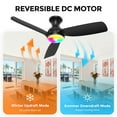thumbnail image 5 of Consciot Smart 44-inch Ceiling Fan with Light, Matter Enabled, Google/Alexa/Apple Home Voice Control, Quiet DC Motor, 6-Speed, Flush Mount for Low Ceilings, Remote & App Control, Easy Installation, 5 of 8