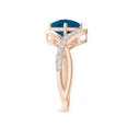 thumbnail image 3 of ANGARA Natural 1.4 ct London Blue Topaz Infinity Ring in 14K Rose Gold for Women (Size-8mm) | November Birthstone, Anniversary, Jewelry Gift for Women | Natural London Blue Topaz Ring, 3 of 9