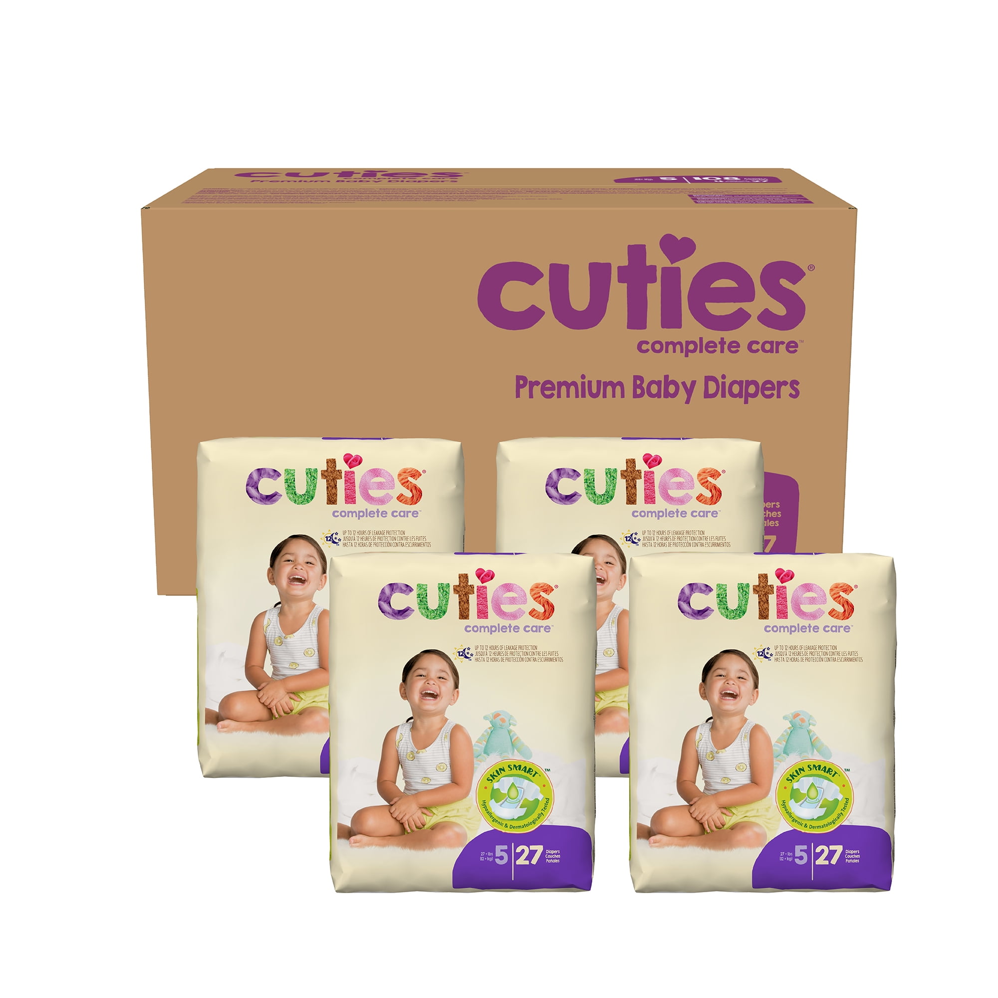 Baby Diaper Cuties® Tab Closure Size 5 Disposable Heavy Absorbency