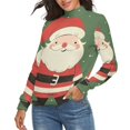 thumbnail image 2 of Cute Santa Women's Turtleneck Sweater Long Sleeve Ribbed Fitted Turtle Neck Casual Fall Winter Collection Top XL, 2 of 4
