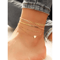 thumbnail image 2 of Silvora 3PCS Layered Anklets for Women Gold Plated Stackable Beaded Flat Snakle Chain Cuban Chain Ankle Bracelet Set Waterproof Foot Chain Summer Pool Boho Jewelry Gifts for Daughter, 2 of 6
